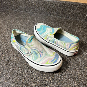 Vans UltraCush Slip On Skate Shoes Canvas Resin Swirl Women's 7 Sneaker Mens 5.5